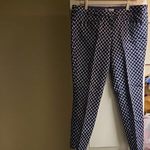 Dalia Collection Blue and White Geometric Pants